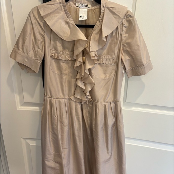 Chloe Beige Ruffle Dress - Picture 1 of 2